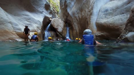 Tourists-are-enjoying-body-rafting-in-Goynuk-Canyon