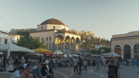Tzisdarakis-Ottoman-built-Mosque-in-Monastiraki-Square-Wide-Shot