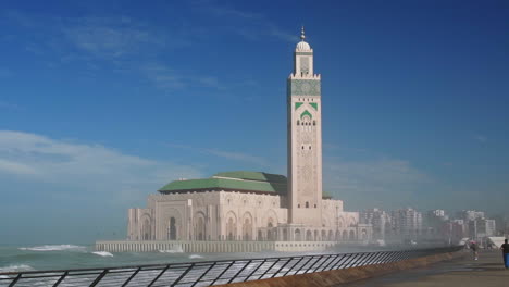 Blick-Auf-Die-Moschee-Hassan-II-In-Casablanca-Marokko