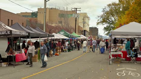 People-shopping-at-the-Kamloops-Regional-Farmers'-Market-on-St-Paul-Street-on-an-overcast-day-in-fall