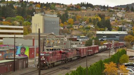 A-Freight-Train-arrives-at-the-Canadian-Pacific-Railway-Yard-in-Downtown-Vancouver-during-daylight-in-the-autumn