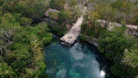 Yoga-Mats-Placed-In-A-Circle-Beside-Cenote-In-Riviera-Maya