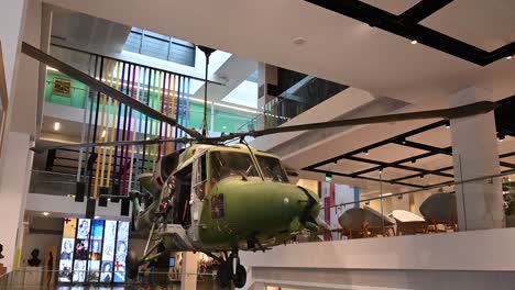 Flying-within-the-National-Army-Museum,-London,-United-Kingdom