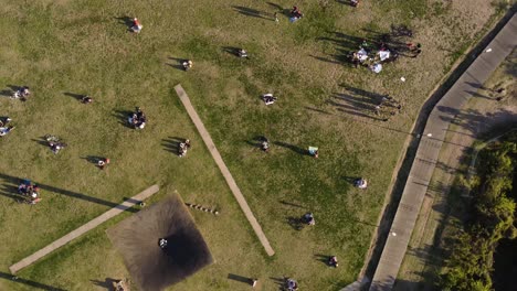 birds-eye-view-of-people-chilling-in-the-park-at-the-coastal-area-of-Buenos-Aires