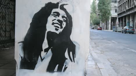 Spray-painted-stencil-of-Bob-Marley