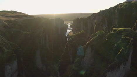Aerial-shot-over-Fjaðrárgljúfur-canyon-Iceland