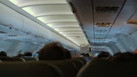 Pasajeros-Sentados-Dentro-De-La-Cabina-De-La-Aerolínea-Durante-El-Vuelo---Airbus-A319