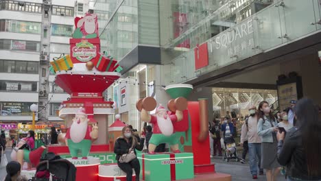 Weihnachtsschmuck-Im-Isquare-Einkaufszentrum-In-Hongkong-Tsim-Sha-Tsui