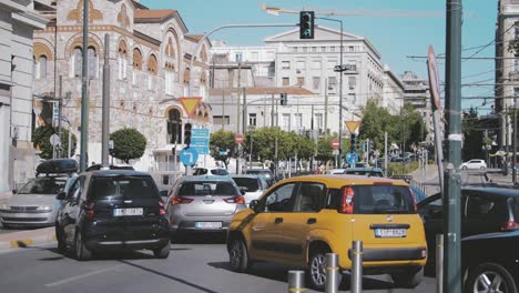 Congested-traffic-in-Piraeus-moves-through-streets-on-Summer-day