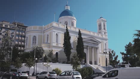 Plano-General-Exterior-De-La-Iglesia-De-Agios-Nikolaos-Piraeus-Grecia
