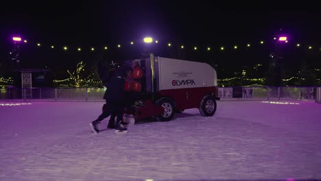9-December-2022---Worker-Checking-Olympia-Ice-Resurfacing-Machine-At-Glide-Battersea-Ice-Rink