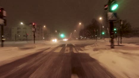 POV-shot-of-downtown-Helsinki-with-more-snow-falling