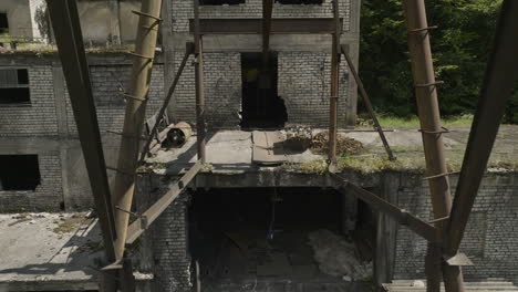 Entry-to-abandoned-Chiatura-mine-shaft-in-desolate-factory-building