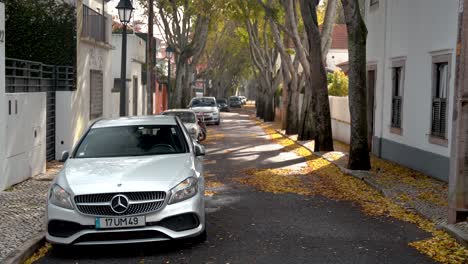 Modern-car-Mercedes-high-class-luxury-car-in-classy-posh-town-cascais-portugal