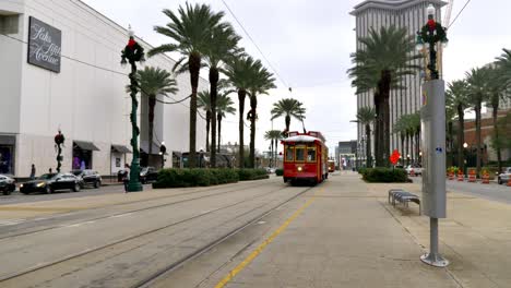 Red-Streetcar-Line-Canal-Street-New-Orleans-Louisiana-Day
