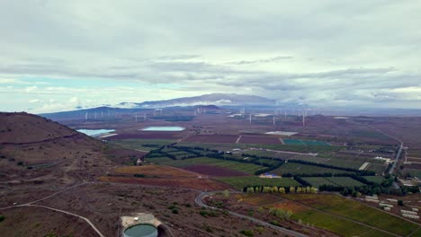 Drone-shot-of-mount-Hermon-and-wind-turbines-in-the-golan-heights-Israel