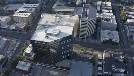 Aerial-view-of-the-CenturyLink-corporate-headquarters-in-Salt-Lake-City,-Utah