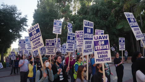 A-Diverse-Crowd-of-UC-Academic-Workers-Raising-Picket-Signs-on-UCLA's-Campus