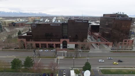 Aerial-view-of-the-Triad-Center-in-Salt-Lake-City,-Utah