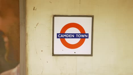 Close-up-shot-of-Camden-town-written-in-the-board-in-station-of-London