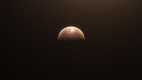 Venus-Planeta-Medio-Sombreado-Giratorio-En-El-Cielo-De-La-Tarde