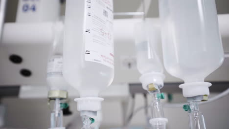 Serum-fluid-glucose-bottles-hanging-at-covid-hospital-ward