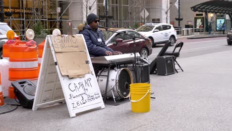 Musician-Performance-Chicago-Piano-Busking-Winter