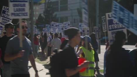 A-Picket-Line-of-Academic-Workers-at-UCLA-Walking-in-Circles-on-Strike