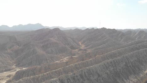 Aerial-View-Of-Dramatic-Geological-Rock-Formations-At-Hingol-National-Park