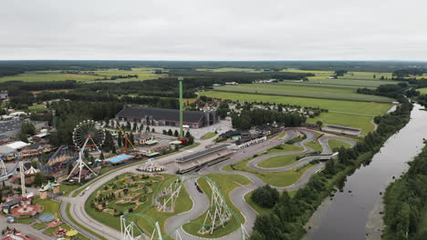 Aerial-Overview-of-Powerpark-Amusement-Park-in-Finland-4k