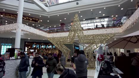 17-December-2022---View-Of-Giant-Festive-Star-Shape-Decoration-Inside-St-Anns-Shopping-Centre-In-Harrow