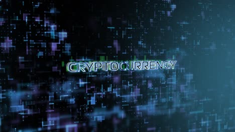 Cryptocurrency-Concept-Text-Reveal-Animation-with-Digital-Abstract-Technology-Background-3D-Rendering-for-Blockchain,-Metaverse,-Cryptocurrency