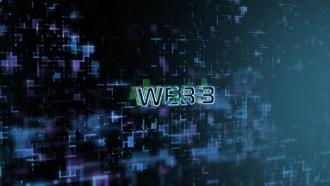 El-Texto-Del-Concepto-Web3-Revela-La-Animación-Con-La-Representación-Digital-3d-Del-Fondo-De-La-Tecnología-Abstracta-Para-Blockchain,-Metaverse,-Cryptocurrency