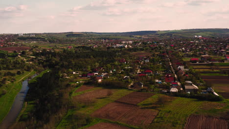 Wide-Establishing-Aerial-Drone-Shot-of-Beautiful-fields-of-The-Republic-of-Moldova