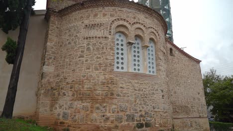 Pared-De-La-Antigua-Catedral-Bizantina-En-Veria-O-Veroia,-Históricamente-También-Deletreada-Berea