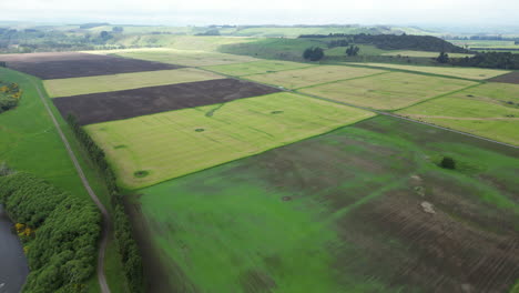 Agricultural-fields-of-south-island-New-Zealand,-aerial-view