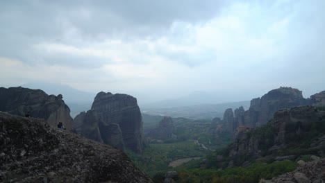 Meteora-rock-formation-in-Greece-with-Ortodox-Monasteries---six-of-them-are-still-in-use-today-and-can-be-visited-by-the-public