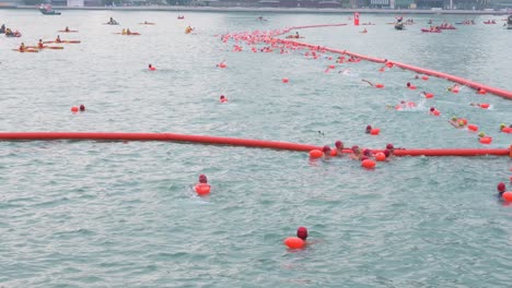 Chinesische-Teilnehmer-Nehmen-Am-Jährlichen-Schwimmwettbewerb-New-World-Harbour-Race-In-Hong-Kong-Teil