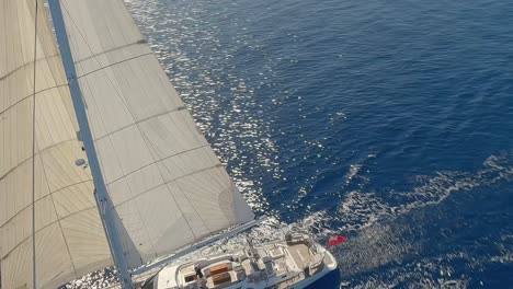 Yachting---Yacht-Sailing-In-The-Calm-Blue-Sea-During-Summer