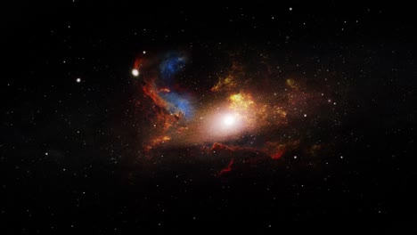 Volar-Hacia-La-Nebulosa-Y-Galaxias-En-Spac