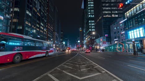Night-Traffic-Timelapse-Near-Gangnam-Subway-Station-Exit-4,-Gangnam-daero-Street-Busy-Cars-Motion-At-Rush-Hour-With-View-of-Financial-Skyscrapers-in-Perspective,-Urban-City-Life-in-Seoul-Center