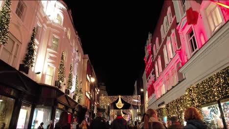 Dublin's-Grafton-St-with-Christmas-lights,-holds-it's-place-as-the-13th-most-expensive-street-in-the-world-and-the-6th-most-expensive-in-Europe-Online-shopping-challenges-the-traditional-High-Street