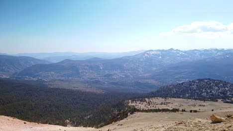 Gimbal-panning-shot-of-the-surrounding-vista-from-the-summit-of-Mammoth-Mountain-in-California