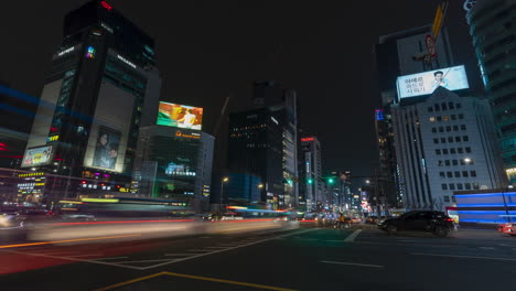 Night-Traffic-Timelapse-Gangnam-Station-Crossroads