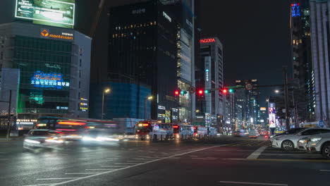 Timelapse-of-Cars-Moving-on-Gangnam-daero-at-Night-Seoul---Zooming