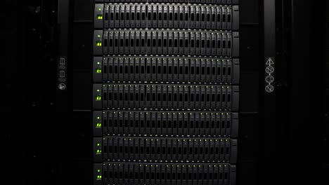 Digital-storage-redundant-array-server-for-cloud-and-virtual-machines,-Wide-dolly-in-shot