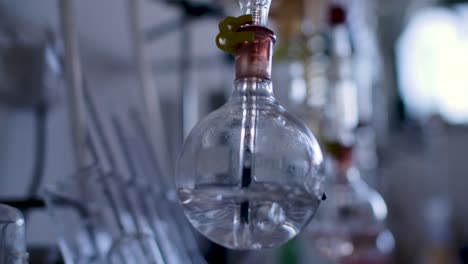 Round-bottom-Flask-With-Boiling-Solution-Used-In-Wine-Analysis