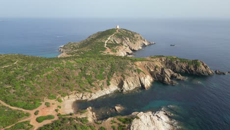 Capo-Malfatano-Beach-at-Teulada,-South-Coast-of-Sardinia,-Italy---4k-Aerial