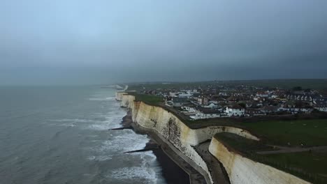 Dramatic-storm-on-coast-of-England-with-cliffs-and-dark-grey-clouds