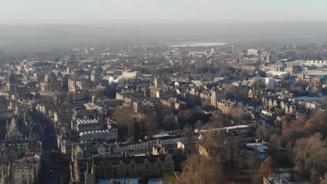 Rising-drone-shot-of-Oxford-City-on-a-cold-frosty-morning